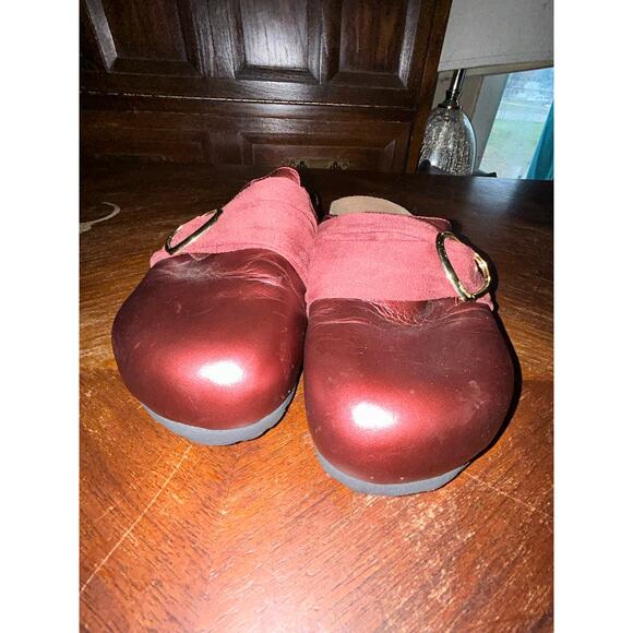 Birkenstock Tatami Tatum Burgundy Clogs Heart Buckle Slip On Womens 7 NWOB - Picture 3 of 11